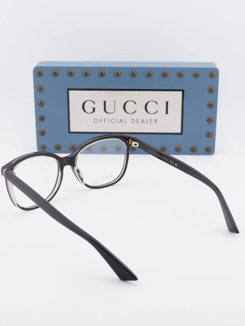 Gucci GG1816O 007 Cat Eye Eyeglasses - Black on Pink Crystal 54mm